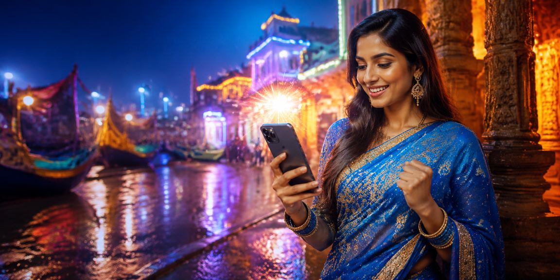 কক্সবাজারে শাড়ি পরে মোবাইল ক্যাসিনো উপভোগ করছেন একজন নারী ব্যবহারকারী